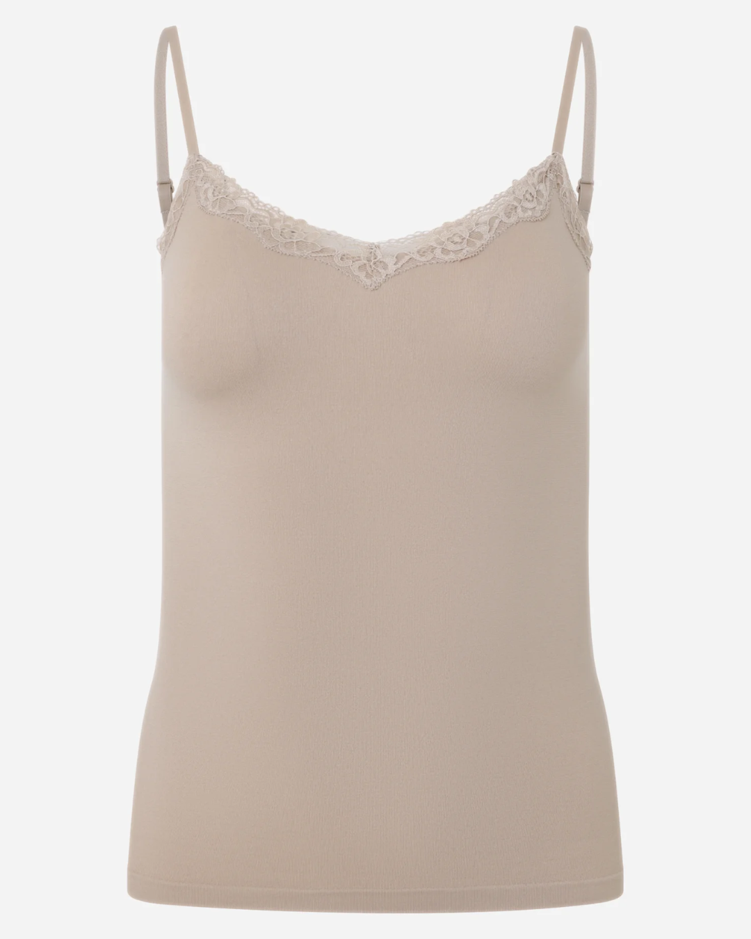 Camisete Alças Finas Sem Costura e com Renda