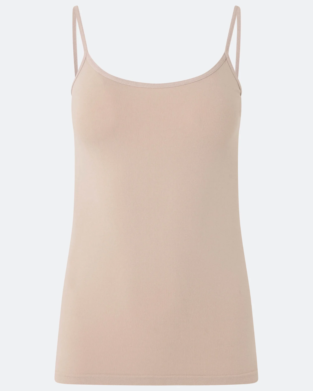 Camisete Regata Básica em Microfibra com Alça Fina Bege