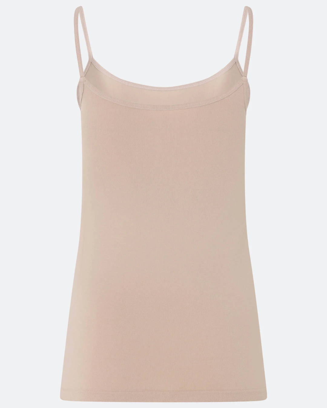 Camisete Regata Básica em Microfibra com Alça Fina Bege