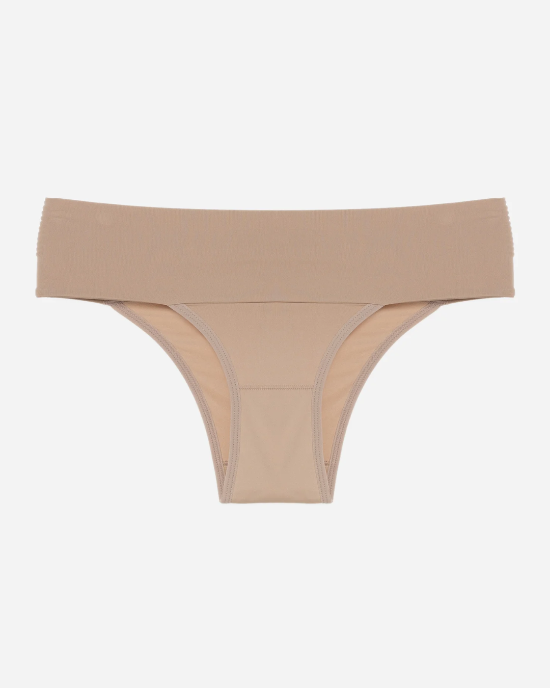 Calcinha Biquíni Básica em Microfibra com Cós Largo Bege