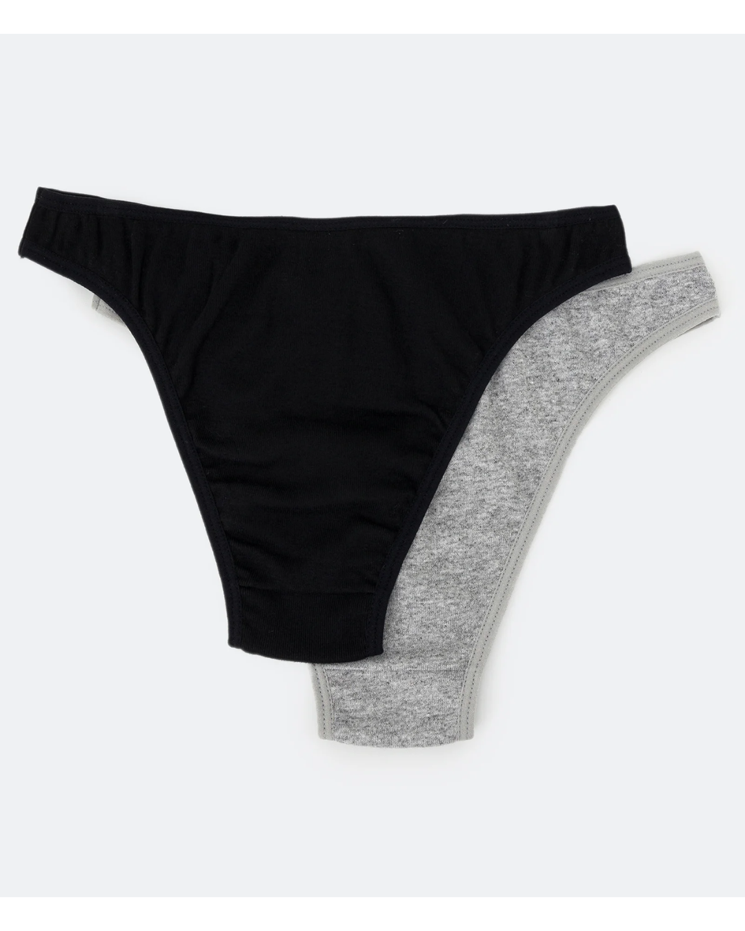 Kit 02 Calcinhas Biquíni Básicas em Algodão Cinza/Preta