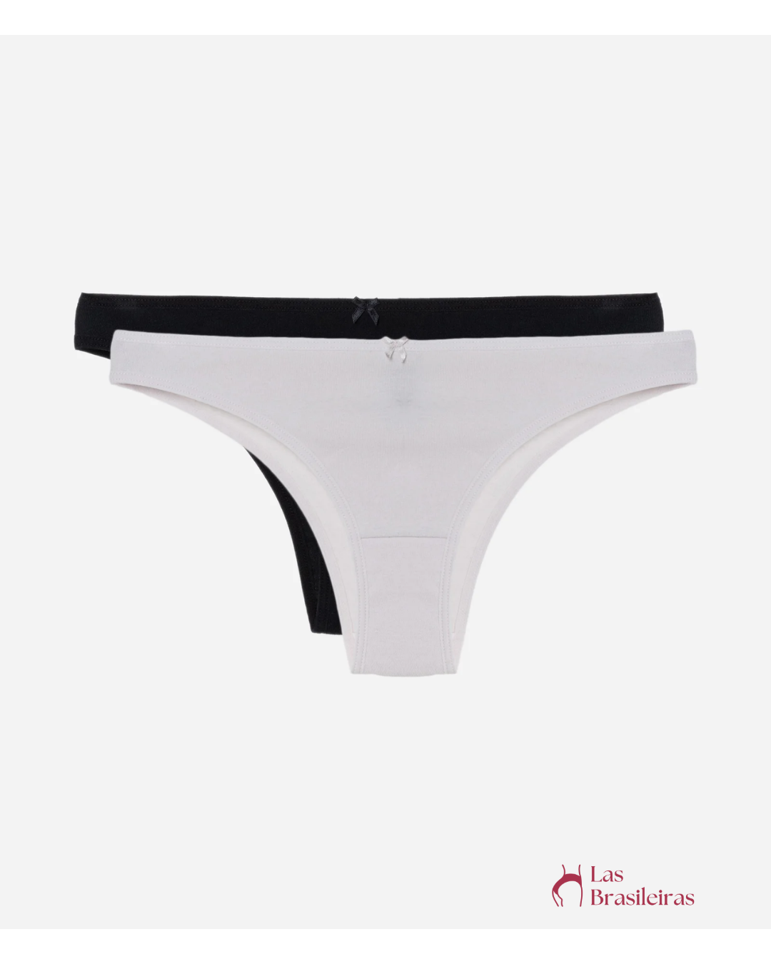 Kit 02 Calcinhas Biquíni em Algodão Básicas Preto/Lilás