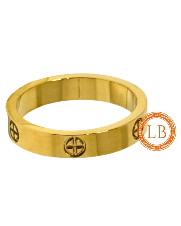 Anel L.O.V.E Liso Dourado