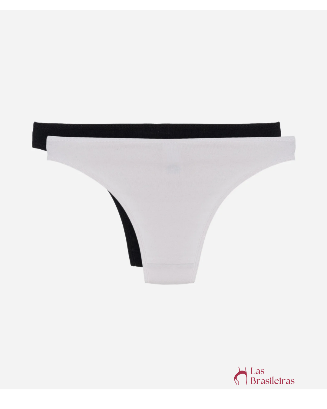 Kit 02 Calcinhas Biquíni em Algodão Básicas Preto/Lilás