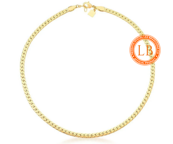 Colar Choker Laminado Dourado