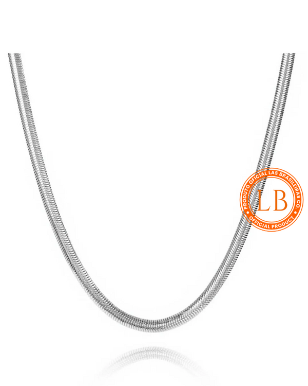 Colar Choker Laminada Prata
