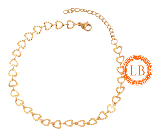Pulseira Coração Aberto Dourada