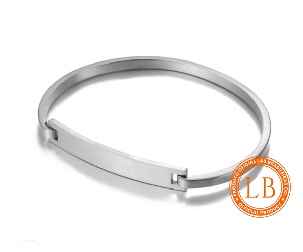 Pulseira Bracelete Base Quadrada Prata
