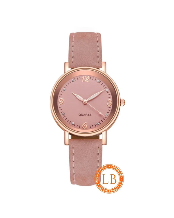 Relógio Quartz Rosé Aro Bronze