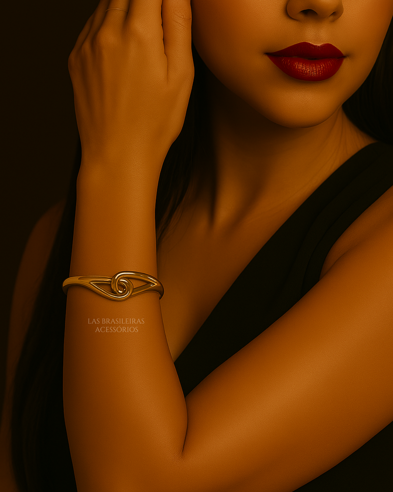 Pulseira Bracelete Nó Slim Dourado