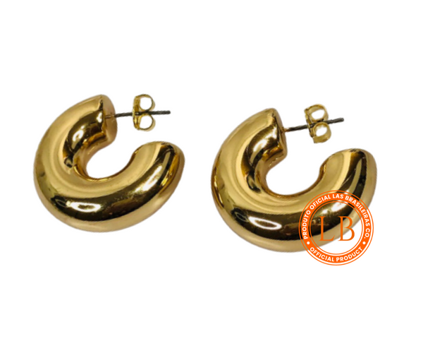 Brinco Liso Dourado Arredondado