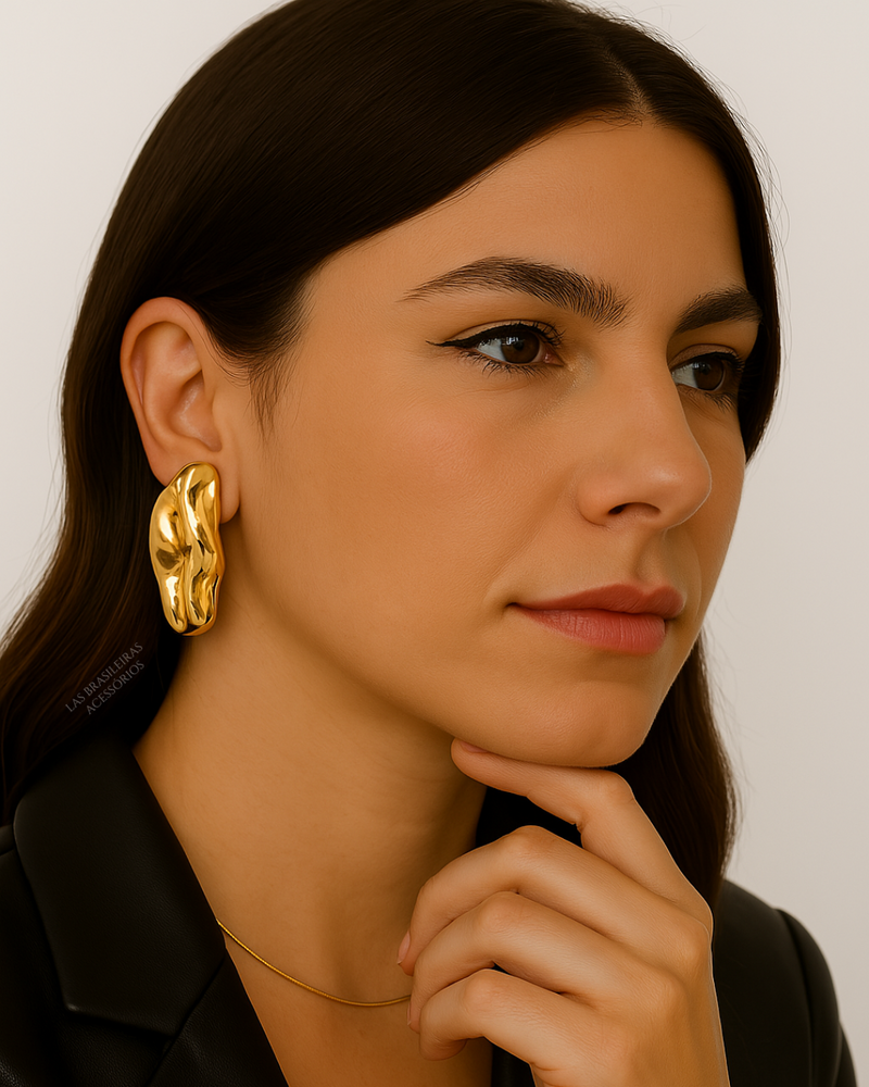 Brinco Orgânico Dourado