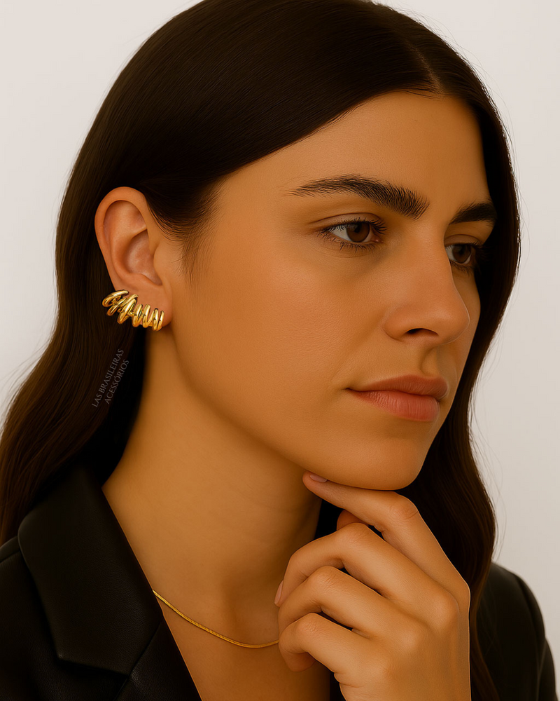 Brinco Linhas Dourado