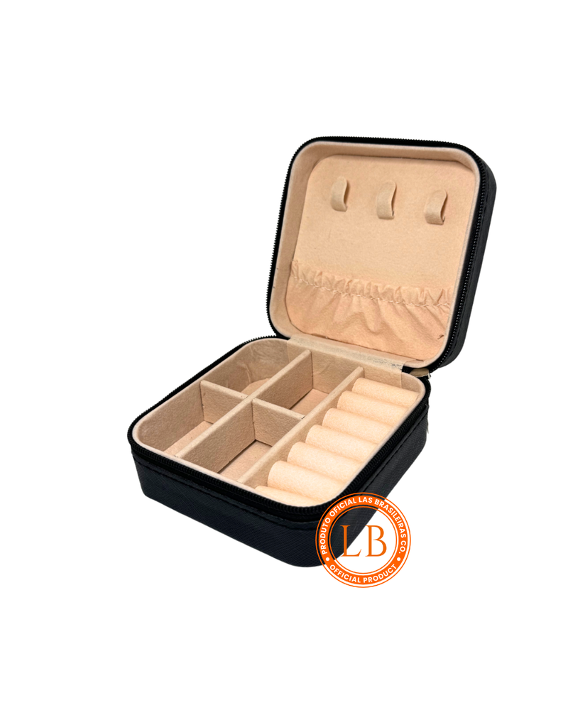 Mini Caixa Porta Jóias E Bijutaria Compacto Portátil