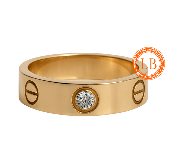 Anel L.O.V.E Bronze Com Zircônia