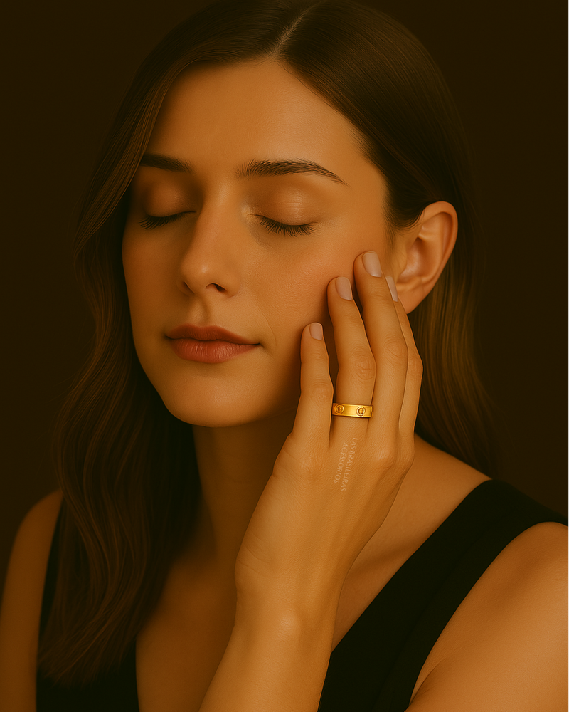 Anel L.O.V.E Liso Dourado