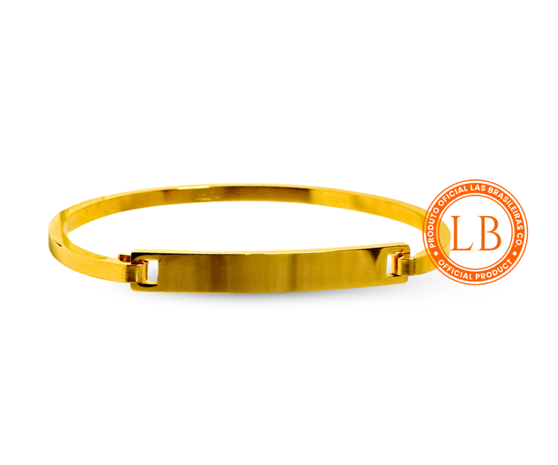 Pulseira Bracelete Quadrado Dourado