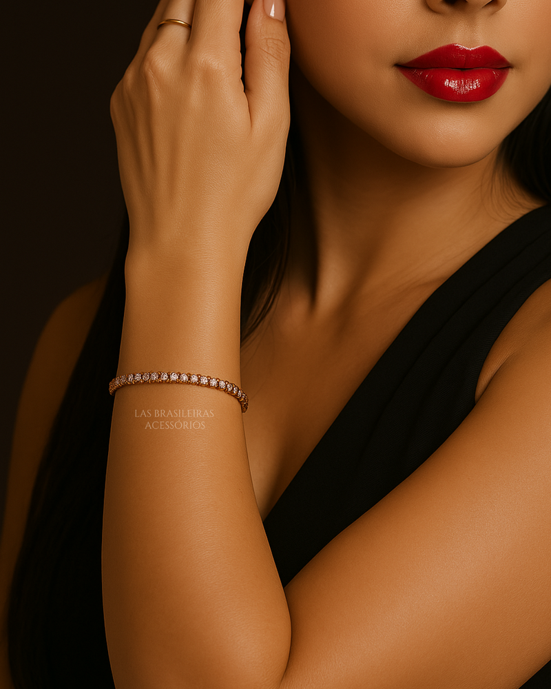 Pulseira Diana Bronze Com Zircônia
