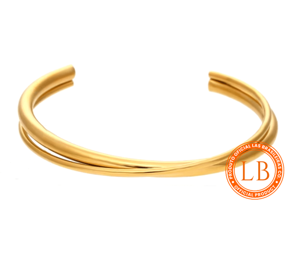 Pulseira Bracelete Liso Dourado
