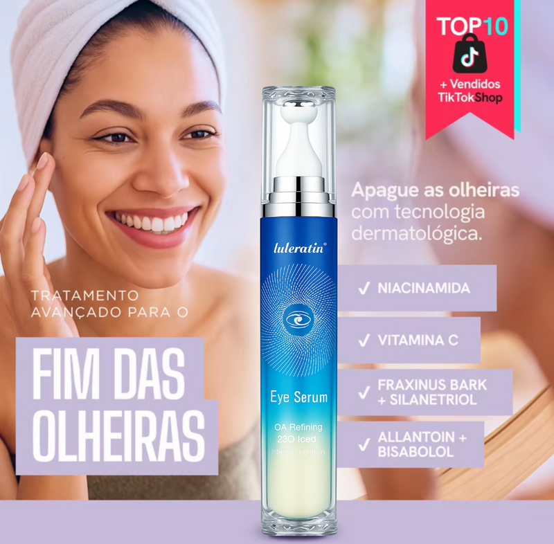 Eye Skin™ - Sérum Clareador de Olheiras Roll-On  - Com Niacinamida 5% e Vitamina C - Efeito Lifting Instantâneo