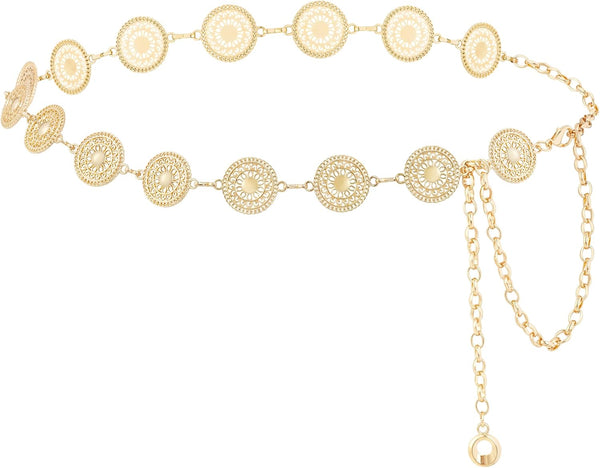 Cinto de Corrente Medalha Dourado