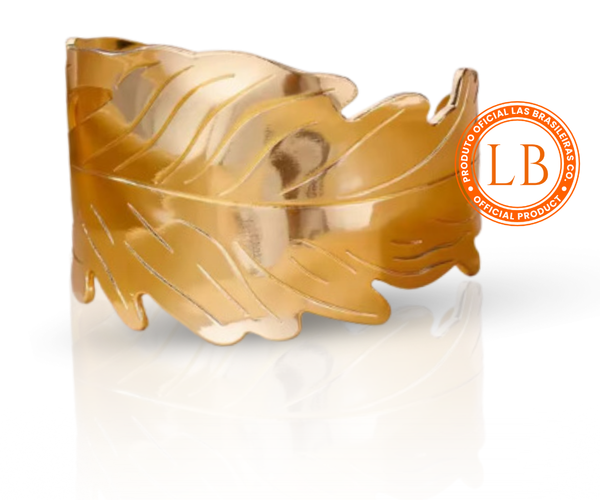 Pulseira Bracelete Folha Dourado
