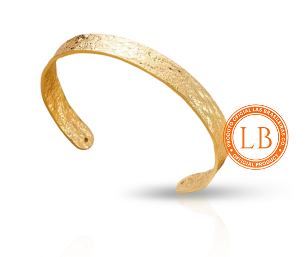 Pulseira Bracelete Orgânico Fino Dourado
