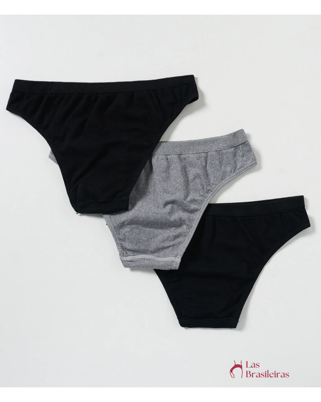 Kit 03 Calcinhas Biquíni Básicas em Poliamida Multicores