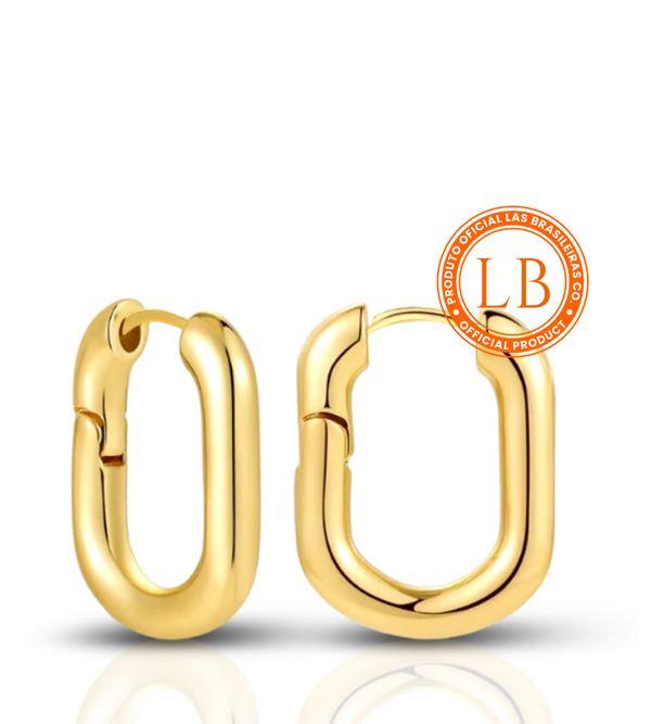 Brinco Liso Dourado Quadrado