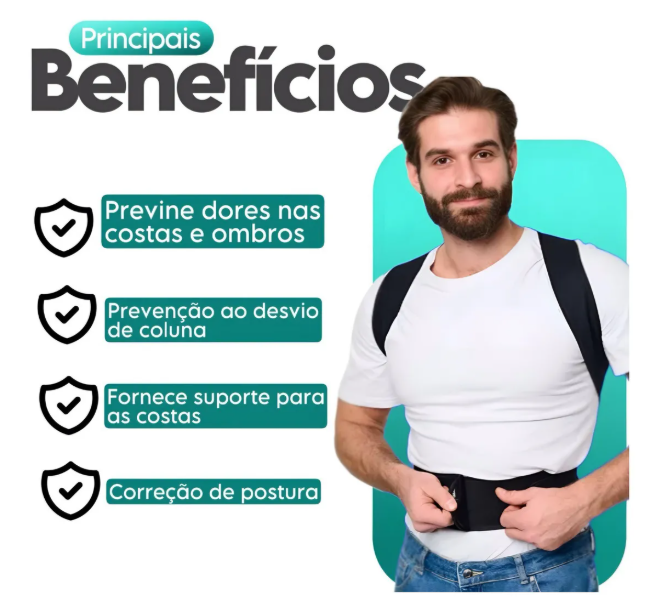 Corretor Postura Feminino Masculino Colete Alinhador Coluna