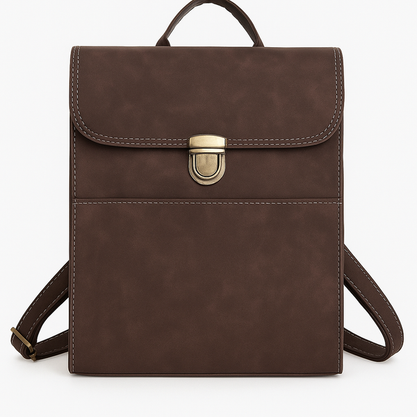 Mochila Casual Couro para Notebook Marrom