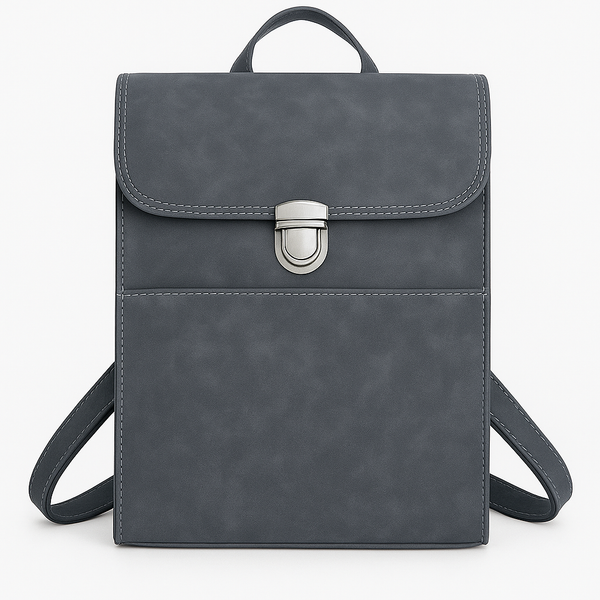 Mochila Casual Couro para Notebook Cinza