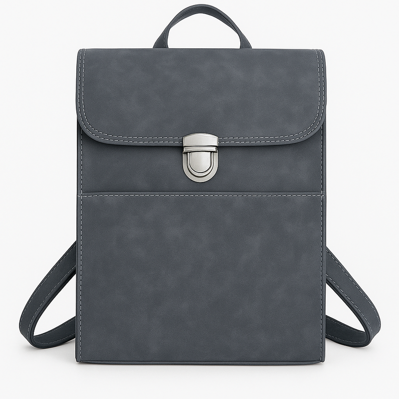 Mochila Casual Couro para Notebook Cinza