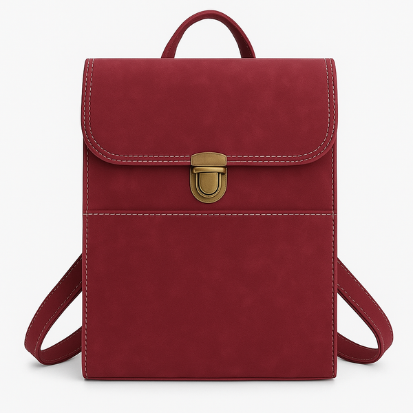Mochila Casual Couro para Notebook Vermelho