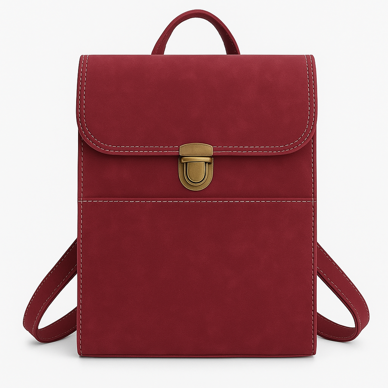 Mochila Casual Couro para Notebook Vermelho