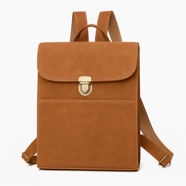 Mochila Casual Couro para Notebook Bege