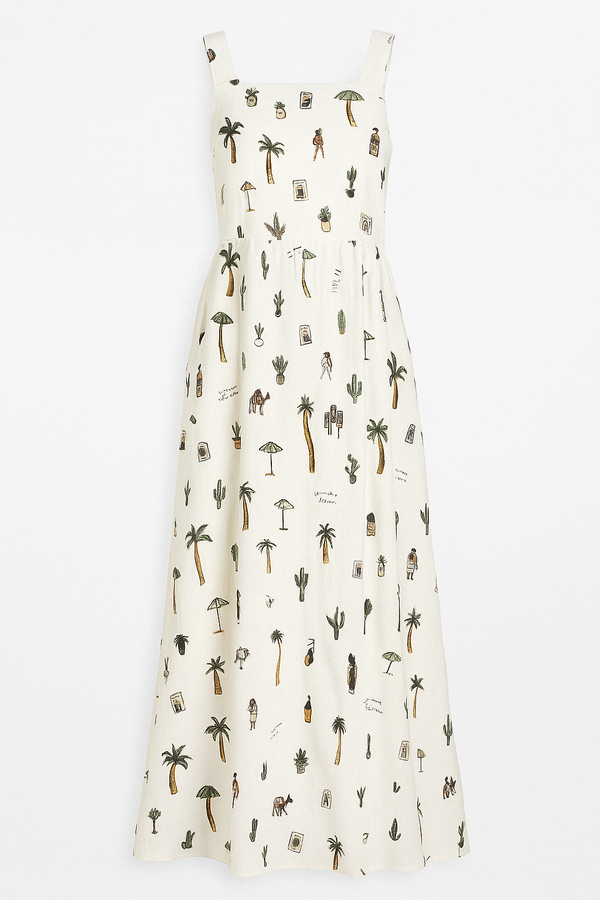 Vestido Longo Branco com Preto