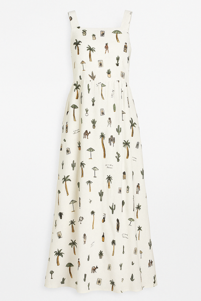 Vestido Longo Branco com Preto