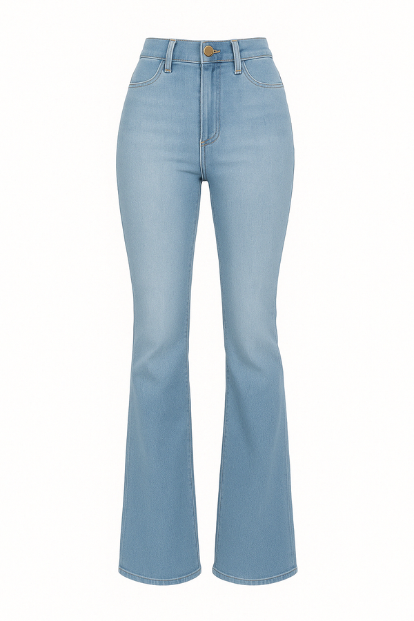 Calça Jeans Modeladora Wide Leg Cós Alto Azul