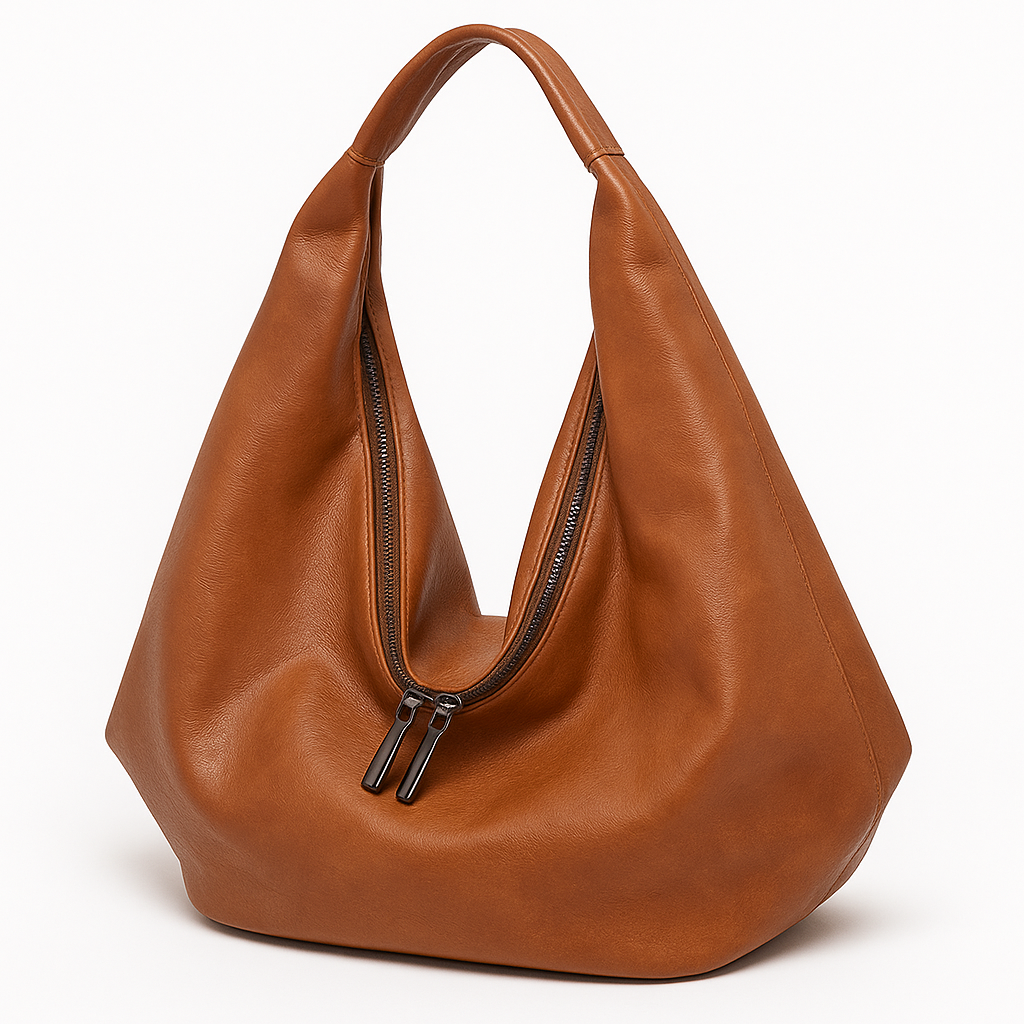 Bolsa de Couro Modelo Hobo Marrom