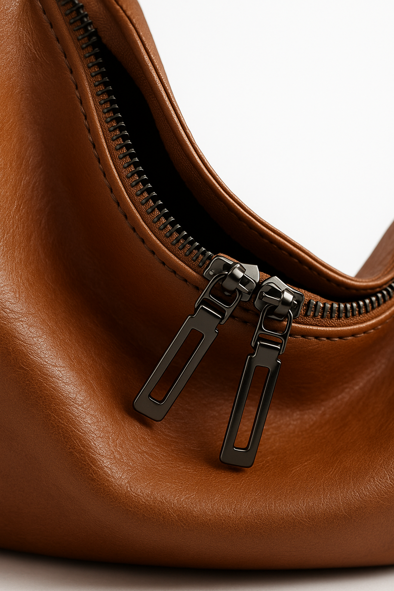 Bolsa de Couro Modelo Hobo Marrom