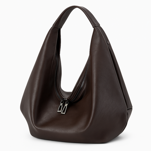 Bolsa de Couro Modelo Hobo Café