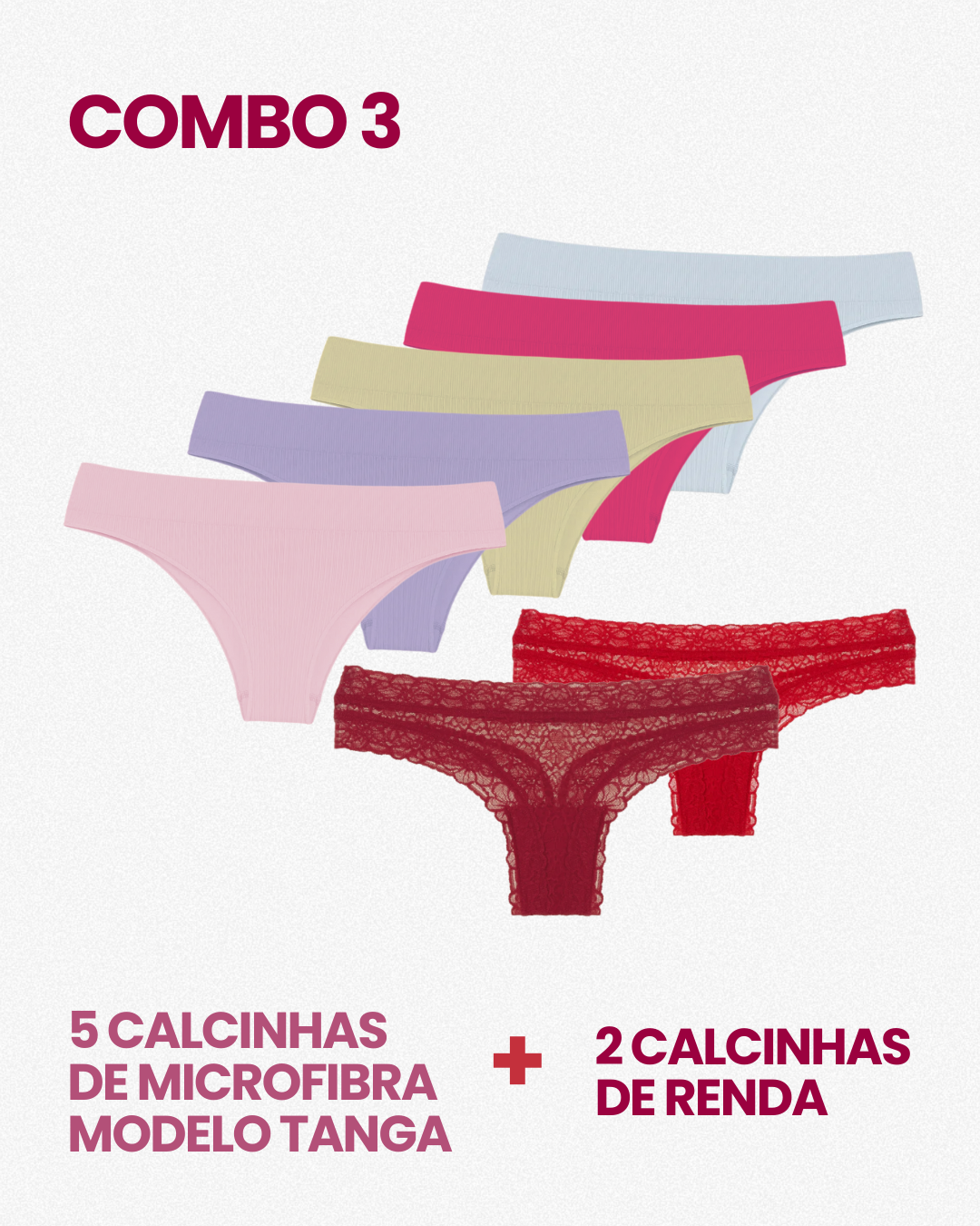 [PROMOÇÃO EXCLUSIVA DE BLACK] 5 CALCINHAS MICROFIBRA + 2 CALCINHAS DE RENDA