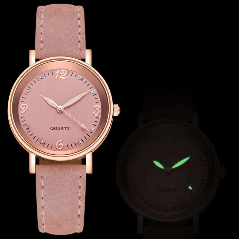 Relógio Quartz Rosé Aro Bronze