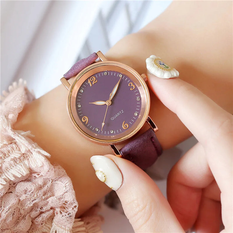 Relógio Quartz Rosé Aro Bronze