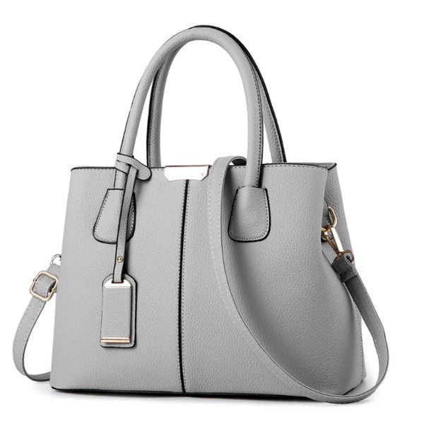 Bolsa de Couro Média Cinza