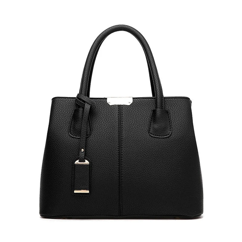 Bolsa de Couro Média Preta