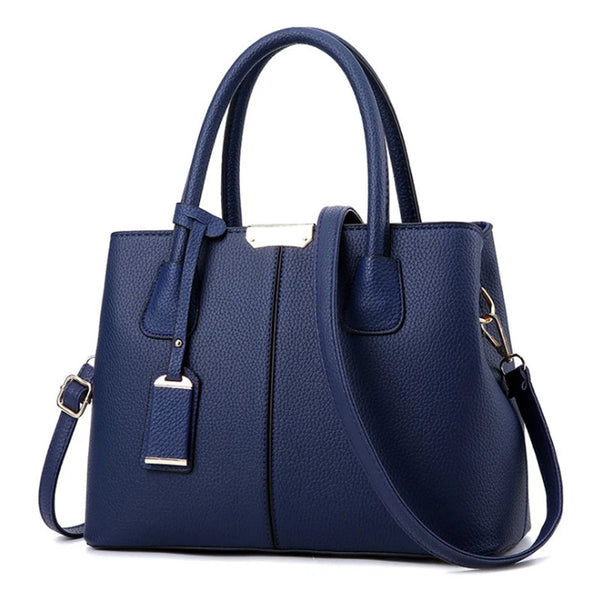 Bolsa de Couro Média Azul