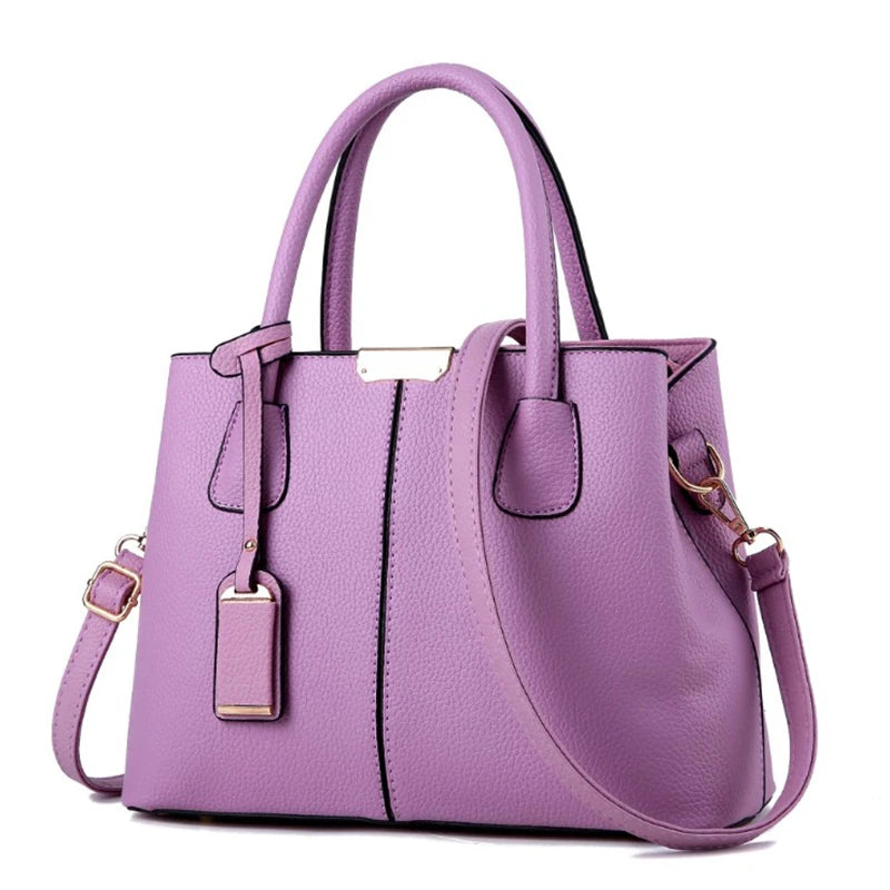 Bolsa de Couro Média Roxa