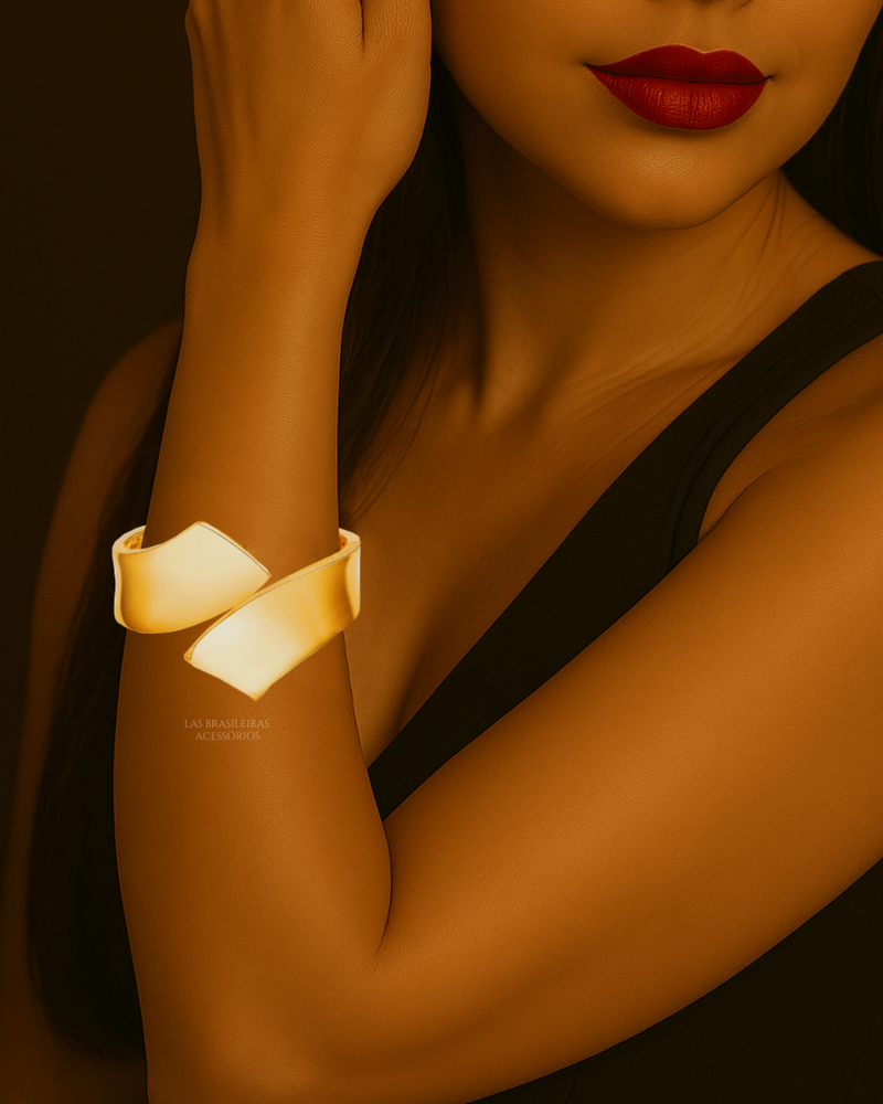 Pulseira Bracelete Geométrico Dourado